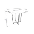 Mesa De Reunião Redonda Industrial 110cm Com Pés Em Metal Ind