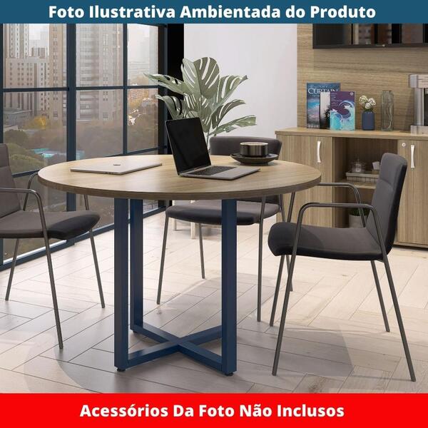 Mesa De Reunião Redonda P25 Pandin 110 Cm (largura) Tampo Mdp