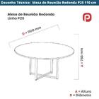 Mesa De Reunião Redonda P25 Pandin 110 Cm (largura) Tampo Mdp