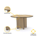Mesa De Reunião Redonda Pandin Maxxi - Naturalle/preto