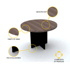 Mesa De Reunião Redonda Pandin Pe40 - Walnut