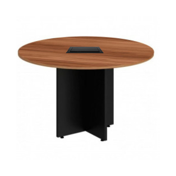 Mesa De Reunião Redonda Work Start C/ Caixa De Tomadas -1,10x
