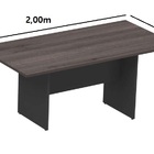 Mesa De Reunião Retangular 2,00x1,00m Maranello London/preto