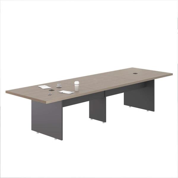 Mesa De Reunião Retangular 2,40m Com Caixas Para Tomadas