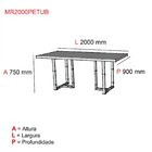 Mesa De Reunião Retangular 200cmx90cm Pe40 Noce Naturalle/pre