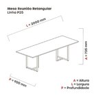 Mesa De Reunião Retangular 200x90cm Mr2000p25tub Branco