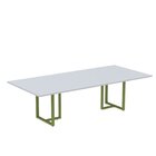 Mesa De Reunião Retangular 200x90cm Mr2000p25tub Cinza/verde