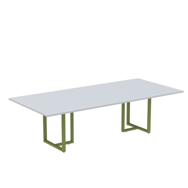 Mesa De Reunião Retangular 200x90cm Mr2000p25tub Cinza/verde