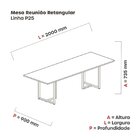 Mesa De Reunião Retangular 200x90cm Mr2000p25tub Nogueira Cas