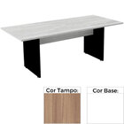 Mesa De Reunião Retangular 260 X 120 Cm Pé Painel Pe25 Em Mdp