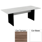 Mesa De Reunião Retangular 260 X 120 Cm Pé Painel Pe25 Em Mdp