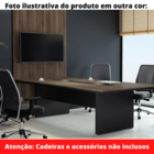 Mesa De Reunião Retangular 260 X 120 Cm Pé Painel Pe25 Em Mdp