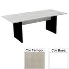 Mesa De Reunião Retangular 260 X 120 Cm Pé Painel Pe25 Em Mdp