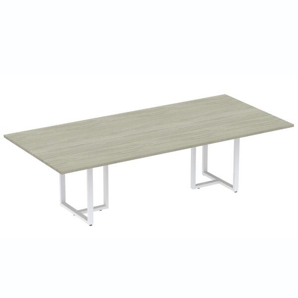 Mesa De Reunião Retangular 260 X 120 Cm Pé Tubular Pe25 Em Md