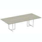 Mesa De Reunião Retangular 260 X 120 Cm Pé Tubular Pe25 Em Md
