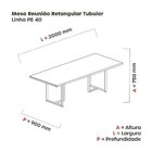 Mesa De Reunião Retangular Com Power Box 200cm Pe40 Grafito