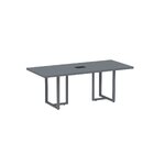 Mesa De Reunião Retangular Com Power Box 200cm Pe40 Grafito