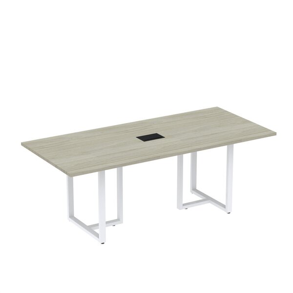 Mesa De Reunião Retangular Com Power Box 200x90cm Mr2000p25tu