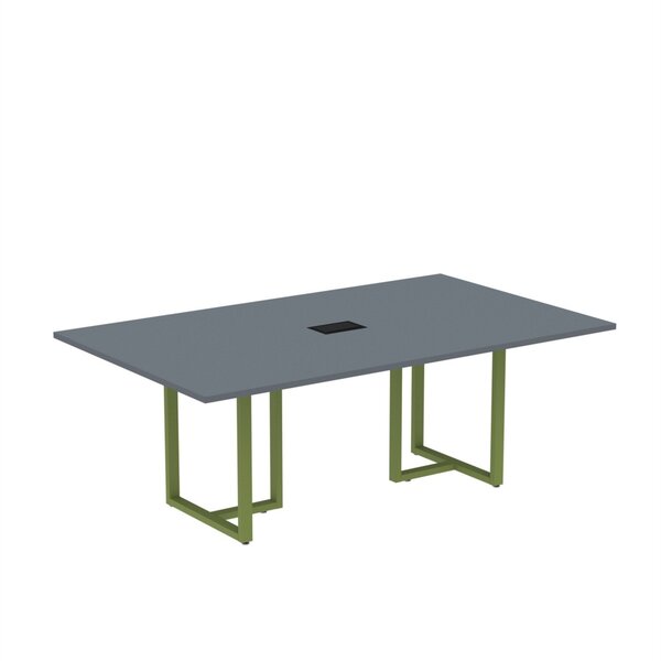 Mesa De Reunião Retangular Com Power Box 200x90cm Mr2000p25tu