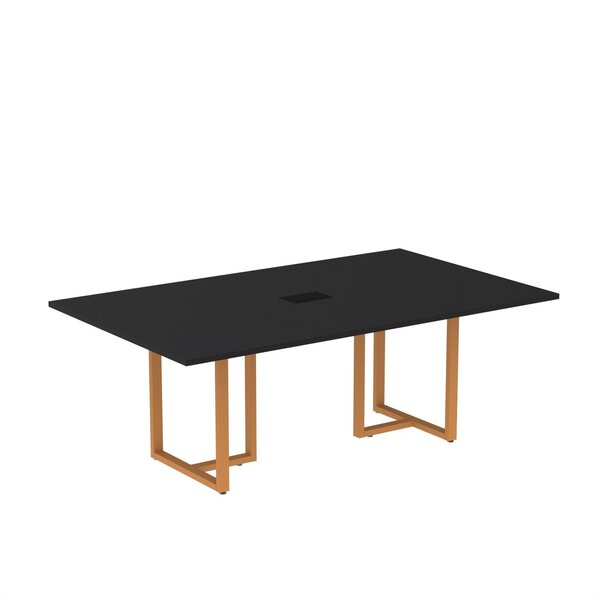 Mesa De Reunião Retangular Com Power Box 200x90cm Mr2000p25tu