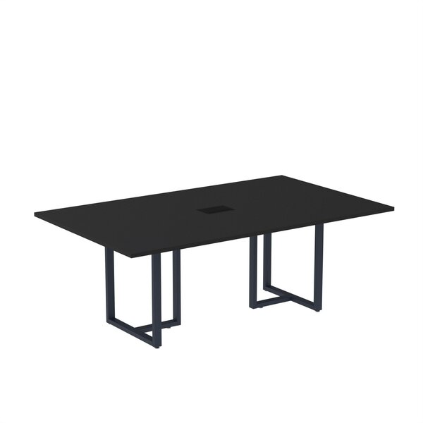 Mesa De Reunião Retangular Com Power Box 200x90cm Mr2000p25tu