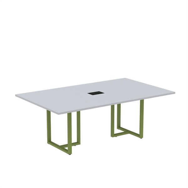 Mesa De Reunião Retangular Com Power Box 200x90cm Mr2000p25tu