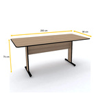 Mesa De Reunião Retangular Pandin Maxxi - Naturalle/preto