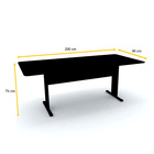 Mesa De Reunião Retangular Pandin Maxxi - Preto