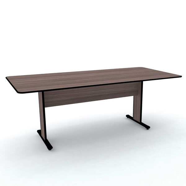 Mesa De Reunião Retangular Pandin Maxxi - Walnut/preto