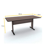 Mesa De Reunião Retangular Pandin Maxxi - Walnut/preto