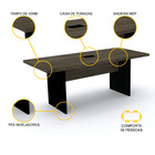 Mesa De Reunião Retangular Powerbox Pandin Pe40 - Imbuia