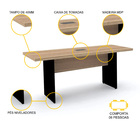 Mesa De Reunião Retangular Powerbox Pandin Pe40 - Naturalle