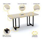 Mesa De Reunião Retangular Powerbox Pandin Pe40tub - Nogueira