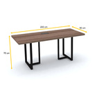 Mesa De Reunião Retangular Powerbox Pandin Pe40tub - Walnut