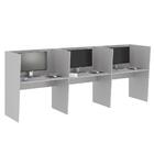 Mesa De Trabalho 3 Lugares Inglaterra Cinza