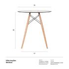 Mesa De Vidro Eames - 70 Cm