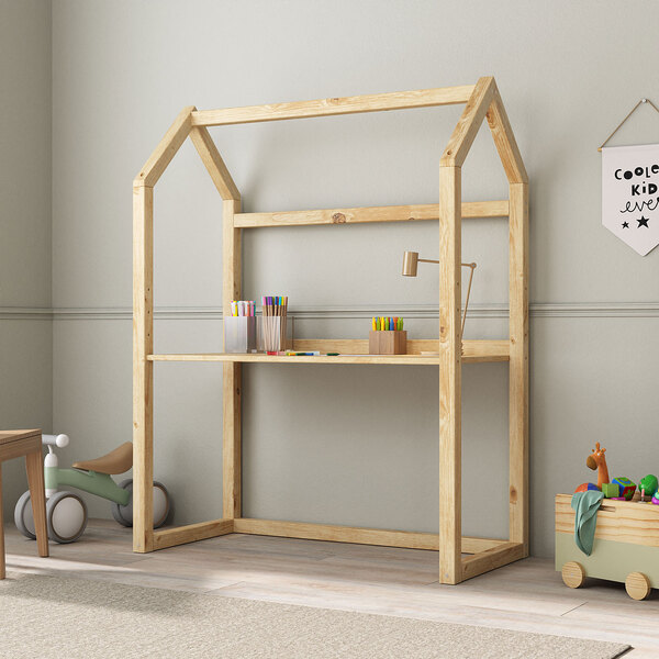 Mesa Desenho Infantil Montessori Com Regulagem Madeira Natura