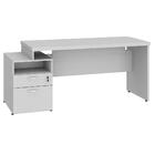 Mesa Diretor 172cm Escritório Gavetas Tranca Cinza