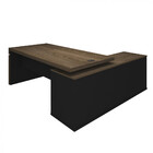 Mesa Diretor Com Conect Iii Charuto/preto - Artany Móveis