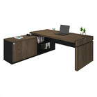 Mesa Diretor Com Conect Iii Charuto/preto - Artany Móveis