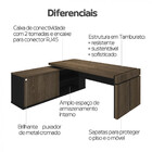 Mesa Diretor Com Conect Iii Charuto/preto - Artany Móveis