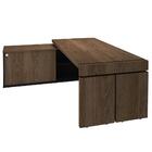 Mesa Diretor Em L Com Tomada Tamburato A06 Marrom/preto - Mpo