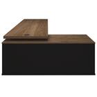 Mesa Diretor Em L Com Tomada Tamburato A06 Marrom/preto - Mpo