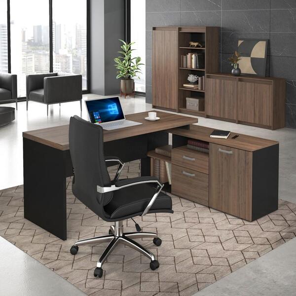Mesa Diretor Em L Escritório 170 Cm Home Office 2 Gavetas 1 P