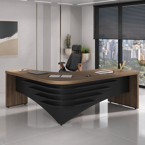 Mesa Diretor Para Escritório Em L Em Tamburato 5 Cm Ld