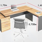 Mesa Diretor Web40 C/ Vidro 1,72 X 1,60 c/ 03 Gavetas - Calvi