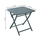Mesa para Jardim Dobrável 2 Lugares Quadrada 75x75x75cm Alumínio Azul Agata Idaho Naterial