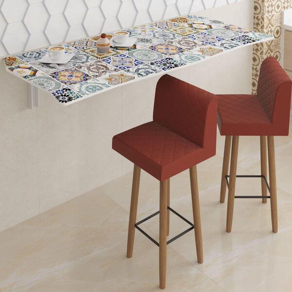 Mesa Dobrável 90cm Linha Impress Com 2 Banquetas Portugal