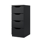 Mesa Dobrável + Gaveteiro C/ 04 Gavetas Kit Preto P/ Home Off