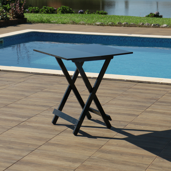 Mesa Dobrável Bar 70x70 De Madeira Preto - Móveis Britz